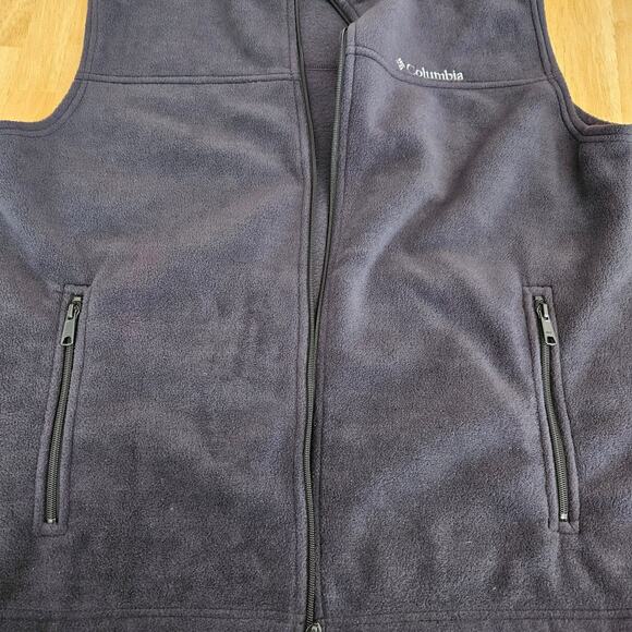 Columbia Men's Fleece Vest Full Zip 2 Pocket Dk Gray Sz L EUC - Picture 6 of 7